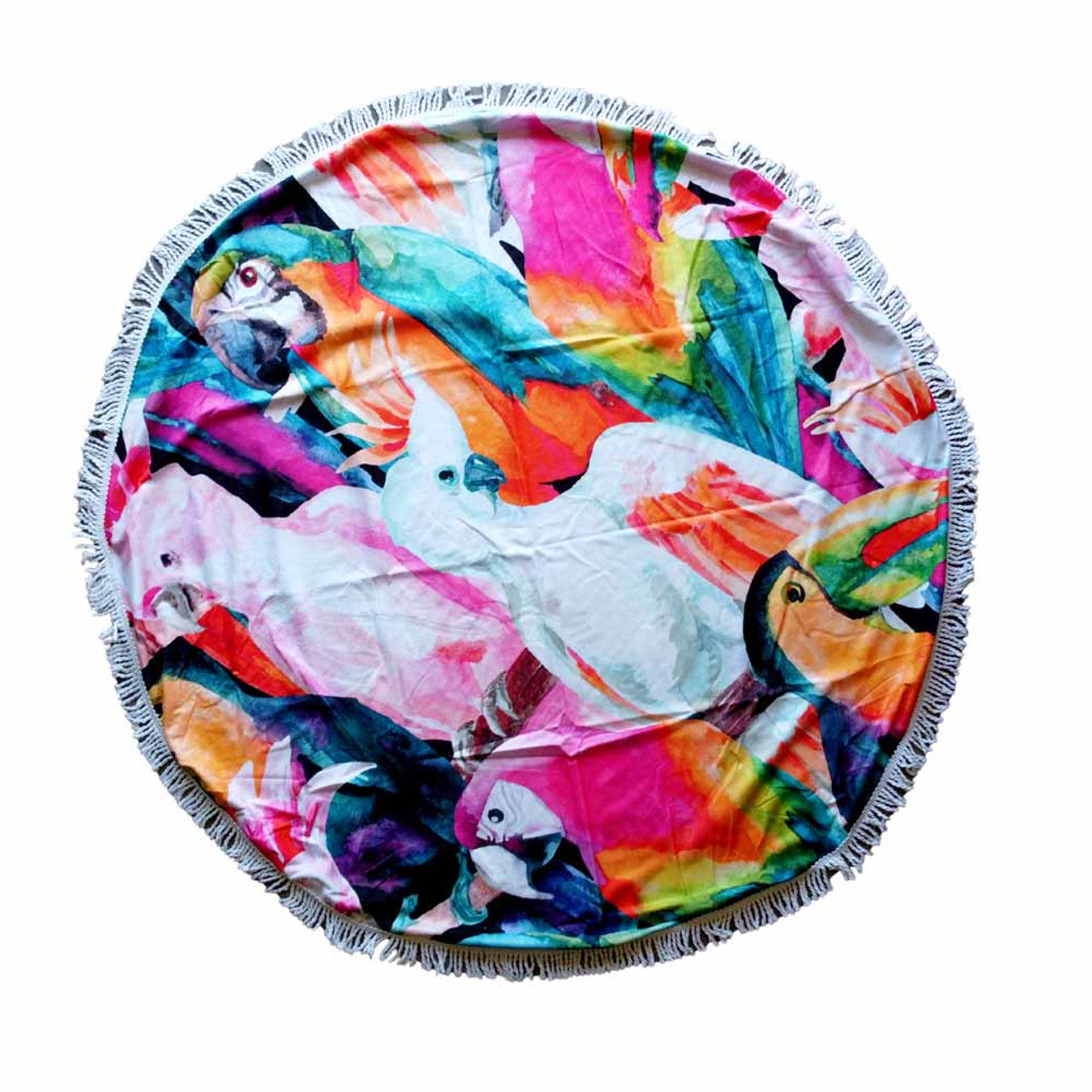 Round Beach Towel - Bird Paradise