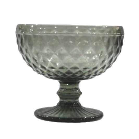 Grey Small Diamond Glass Bowl - Box of 6