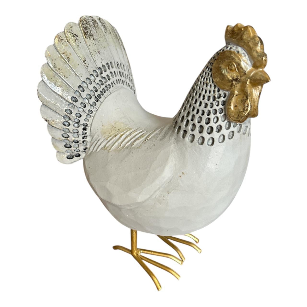 Animal Craft - Gold And White Hen - Future Decor