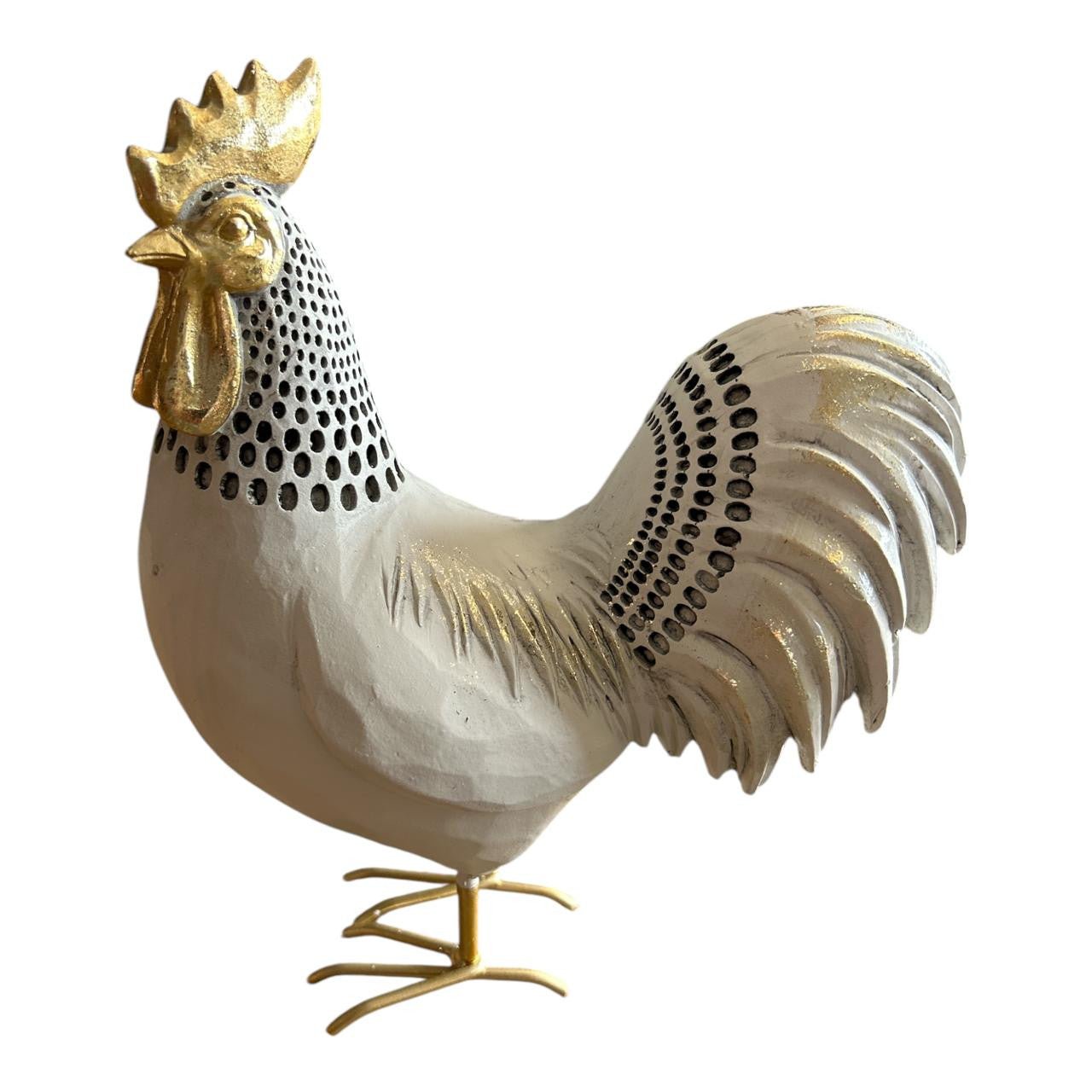 Animal Craft - Gold And White Rooster - Future Decor