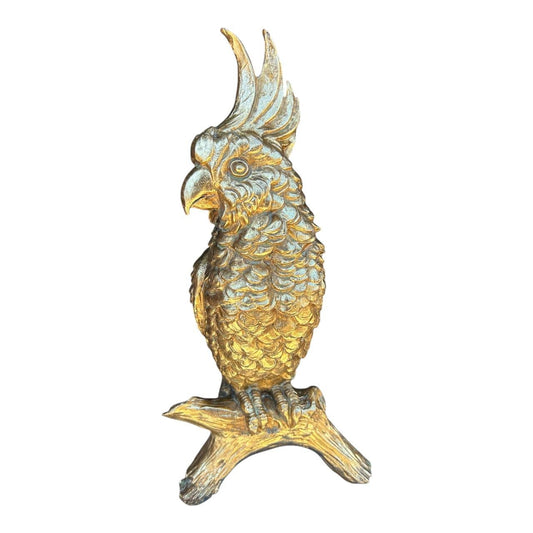 Animal Craft - Gold Cockatoo On Perch - Future Decor