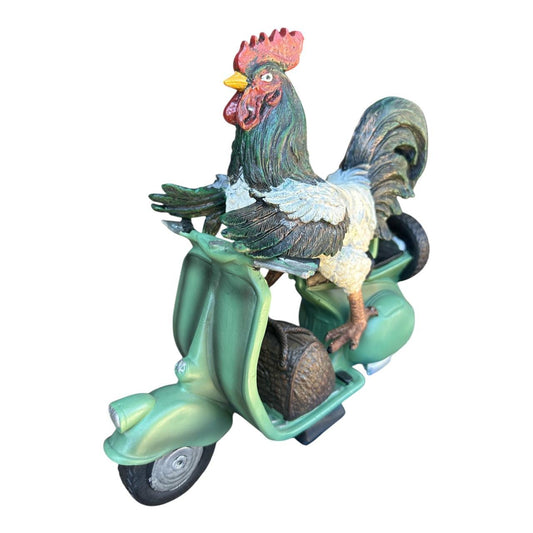 Animal Craft - Rooster Driving Scooter - Future Decor