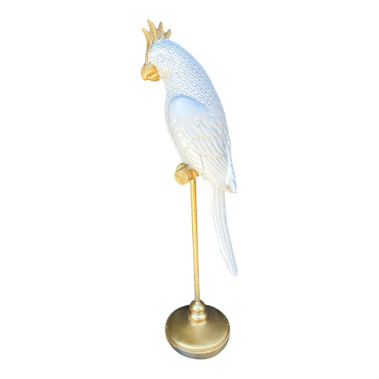 Animal Craft - White, Gold Parrot - Future Decor