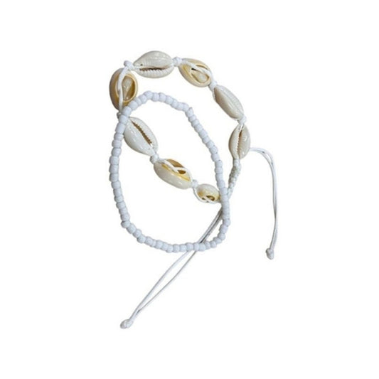 Anklet - White String And Shells - Future Decor