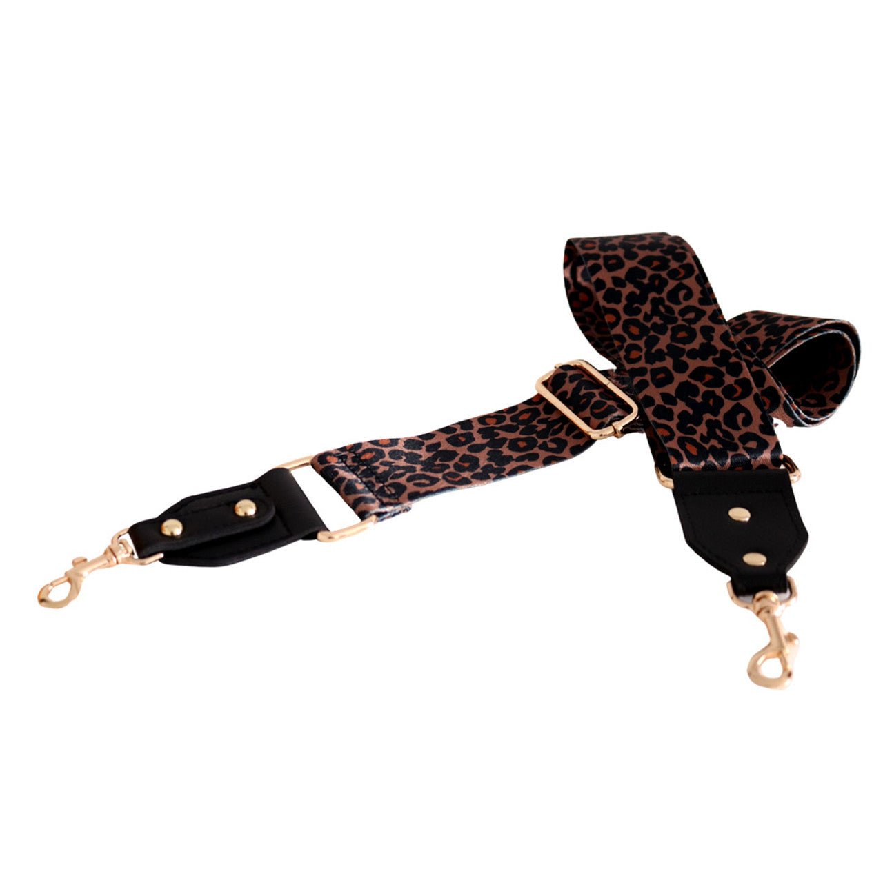 Bag Strap - Brown And Gold Leopard Print - Future Decor