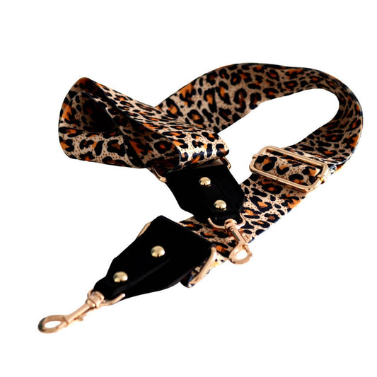 Bag Strap - Brown, Gold And Yellow Leopard Print - Future Decor