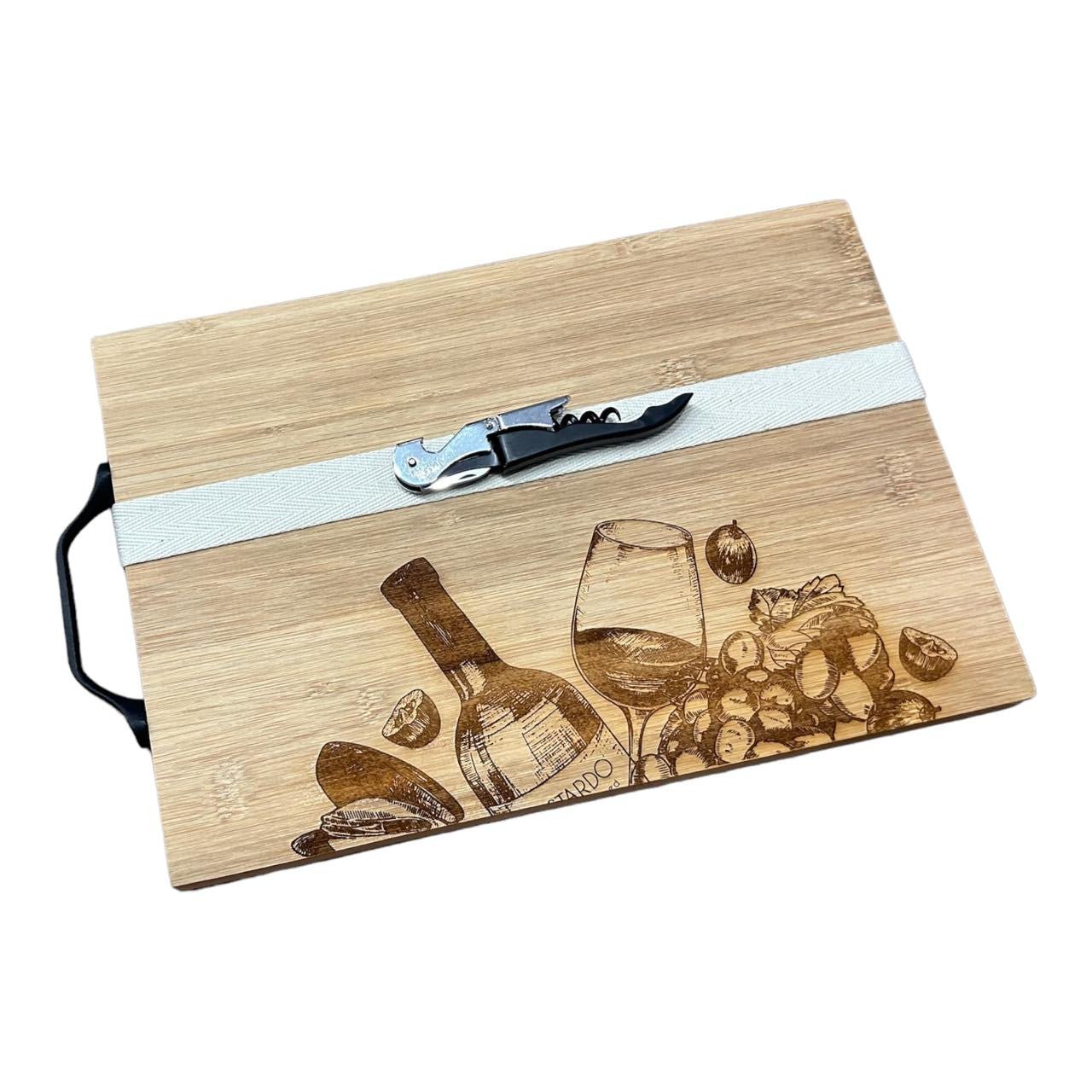 Bamboo Board And Bottle Opener Combo - Wine & Dine - Future Decor