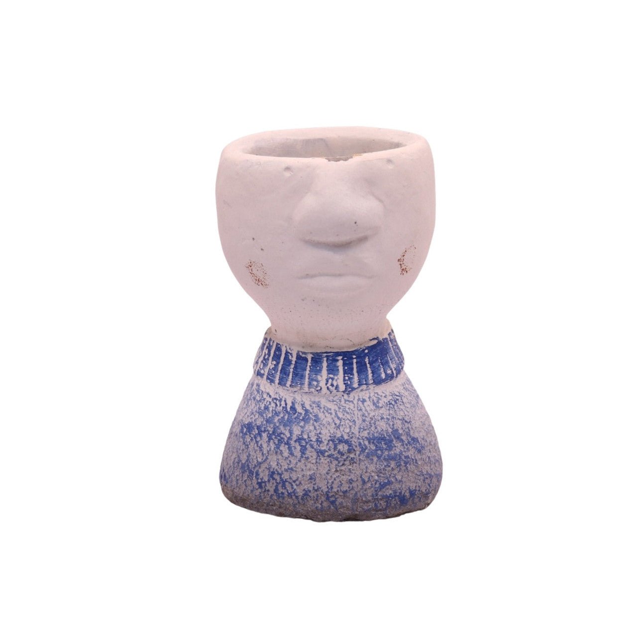 Blue And White Jersey Cement Male Planter - Future Decor