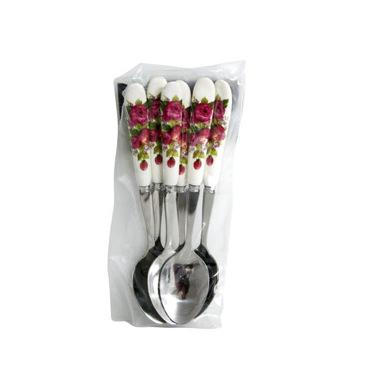 Cake Spoon Set - Deep Purple Garden Roses - Future Decor