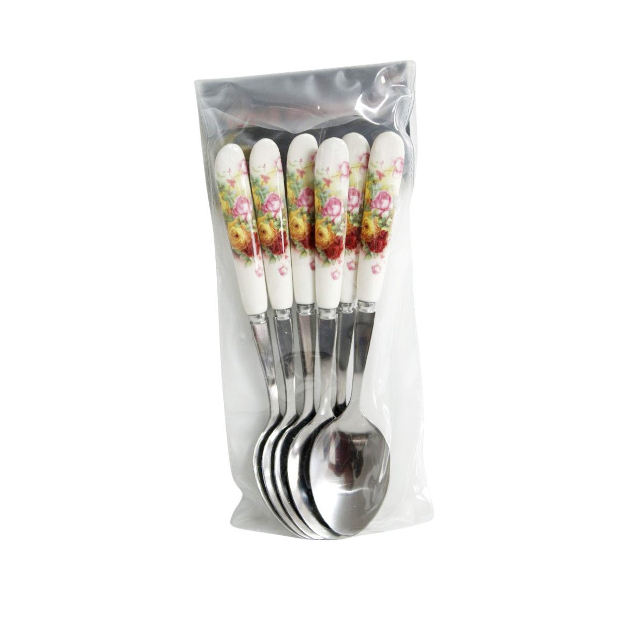 Cake Spoon Set - Yellow And Pink Rose - Future Decor