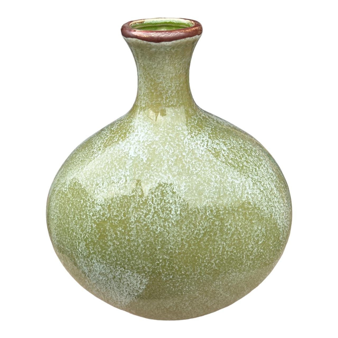 Ceramic Big Belly Vase - Rustic Green - Future Decor