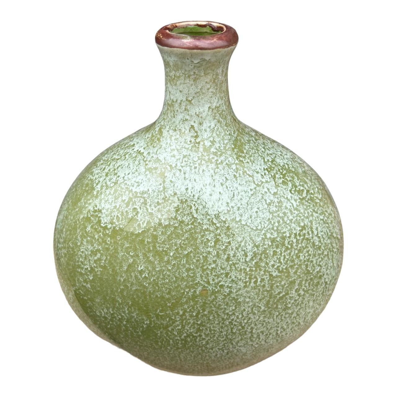 Ceramic Big Belly Vase - Rustic Green - Future Decor