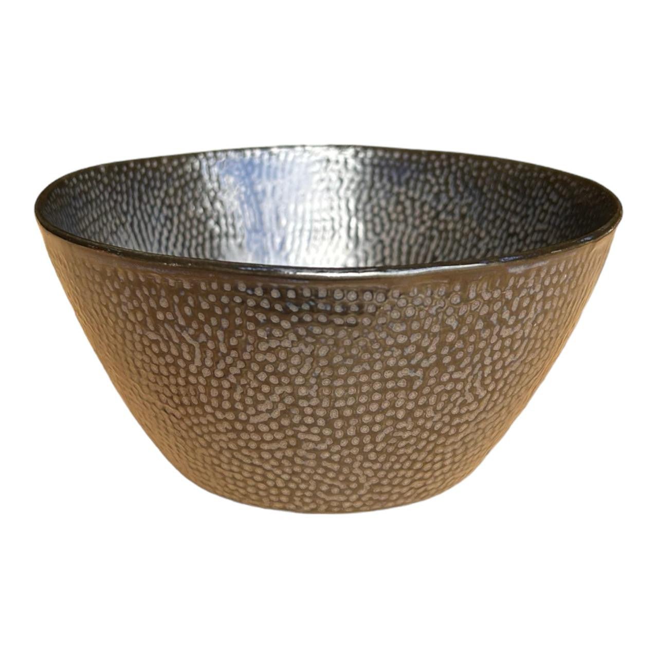 Ceramic Bowl - Grey Spots, Black - Future Decor