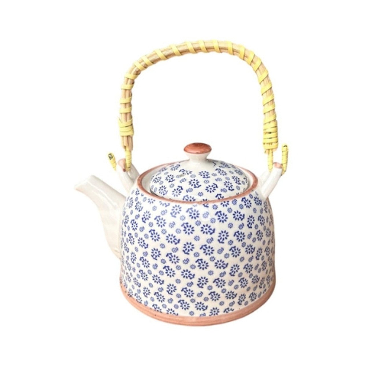 Ceramic Chinese Tea Pot - Blue Tiny Flowers - Future Decor