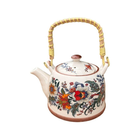 Ceramic Chinese Tea Pot - Bold Flowers - Future Decor