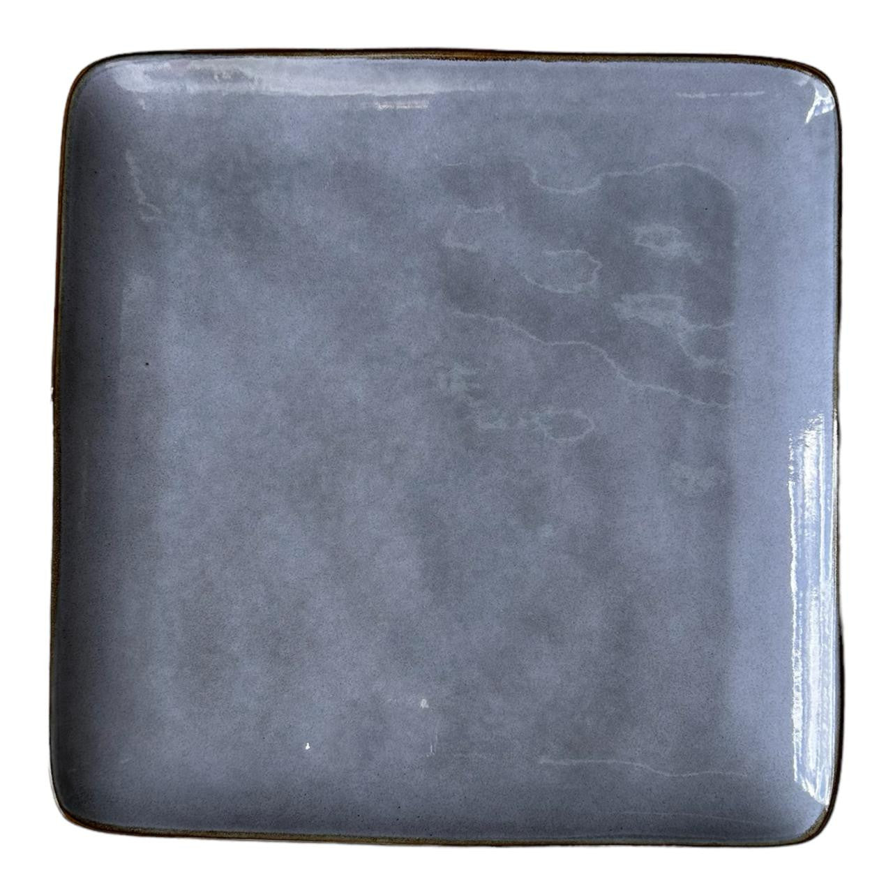 Ceramic Dinner Square Plate - Blue Grey, Speckled - Future Decor