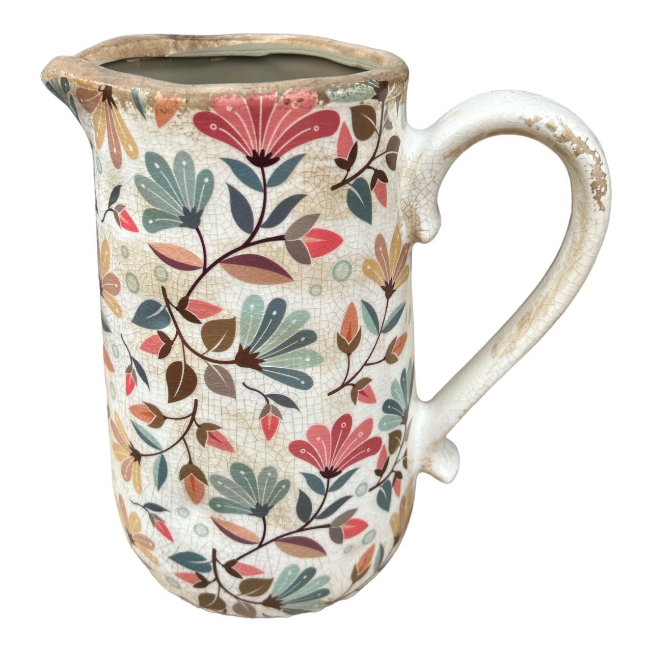 Ceramic Jug - Wild Colourful Flowers - Future Decor