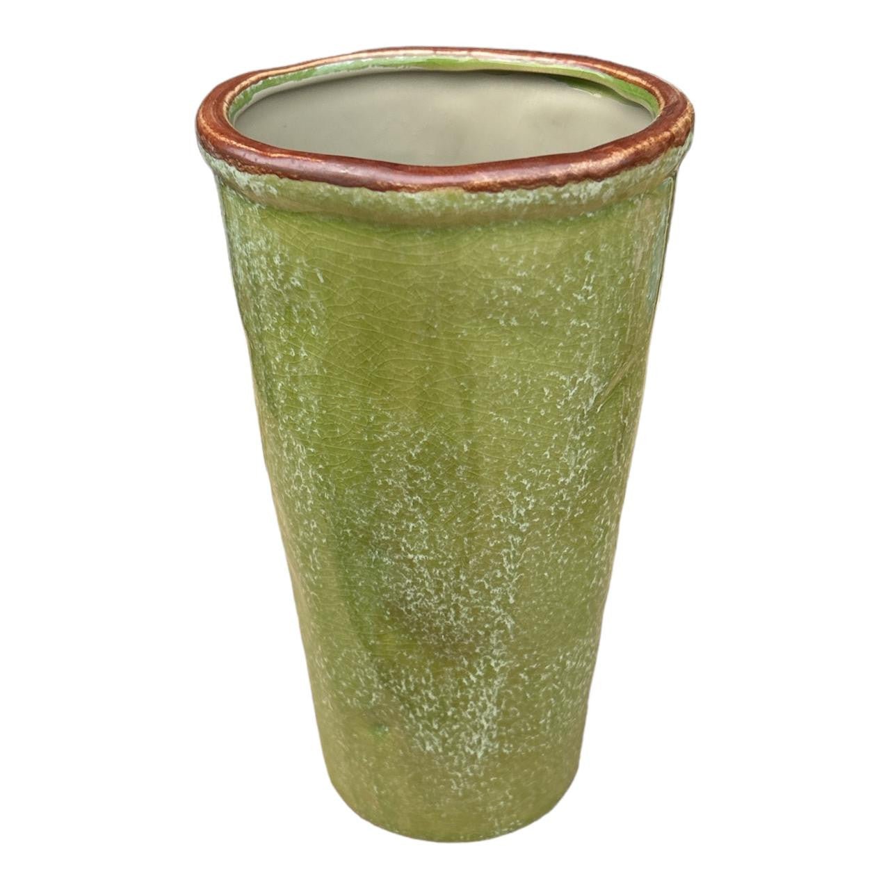 Ceramic Long Vase - Green Rustic - Future Decor