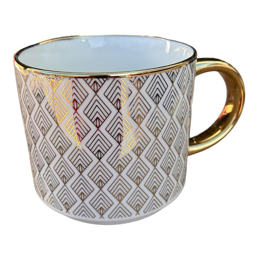 Ceramic Mug - Gold Accent Diamonds - Future Decor