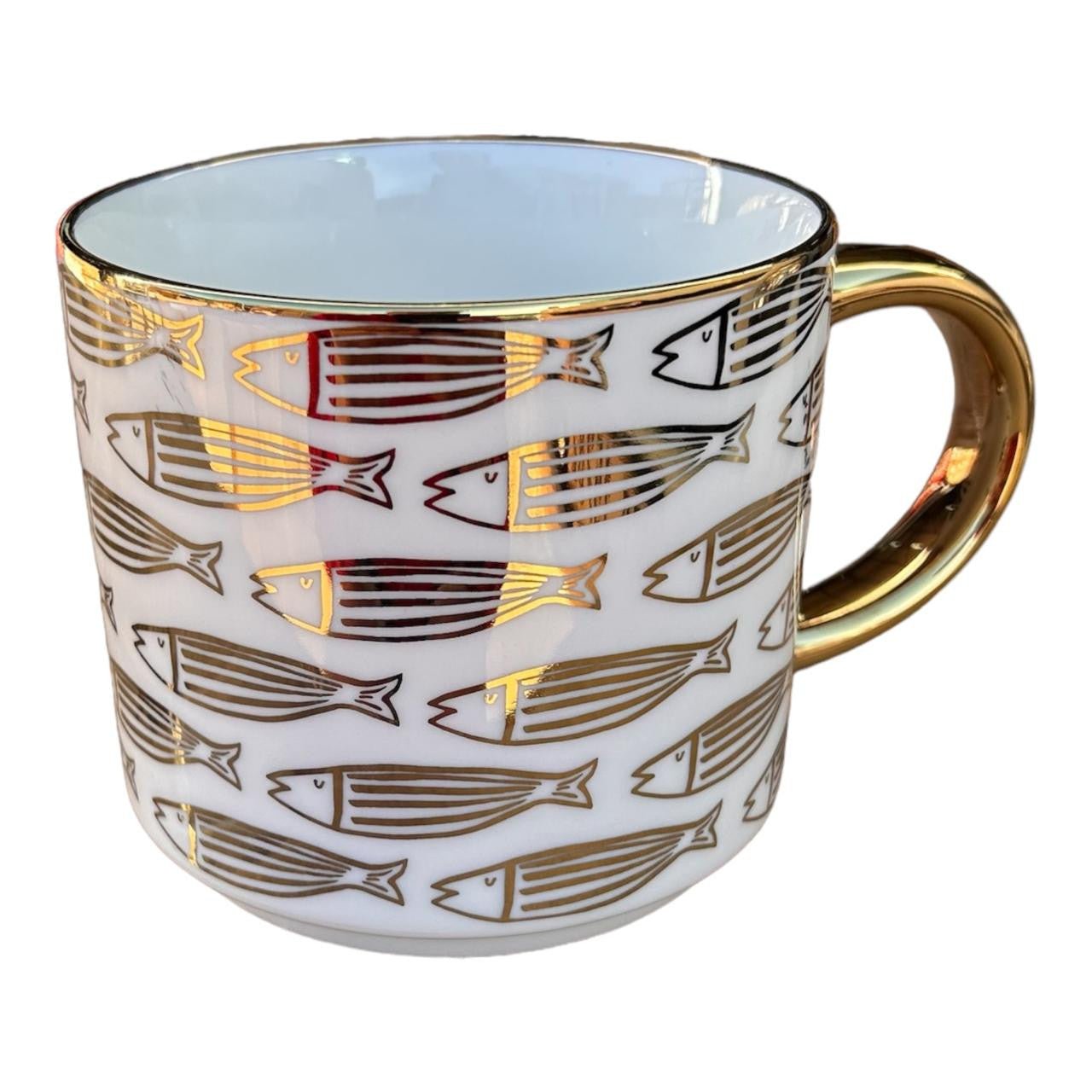 Ceramic Mug - Gold Accent Fish - Future Decor