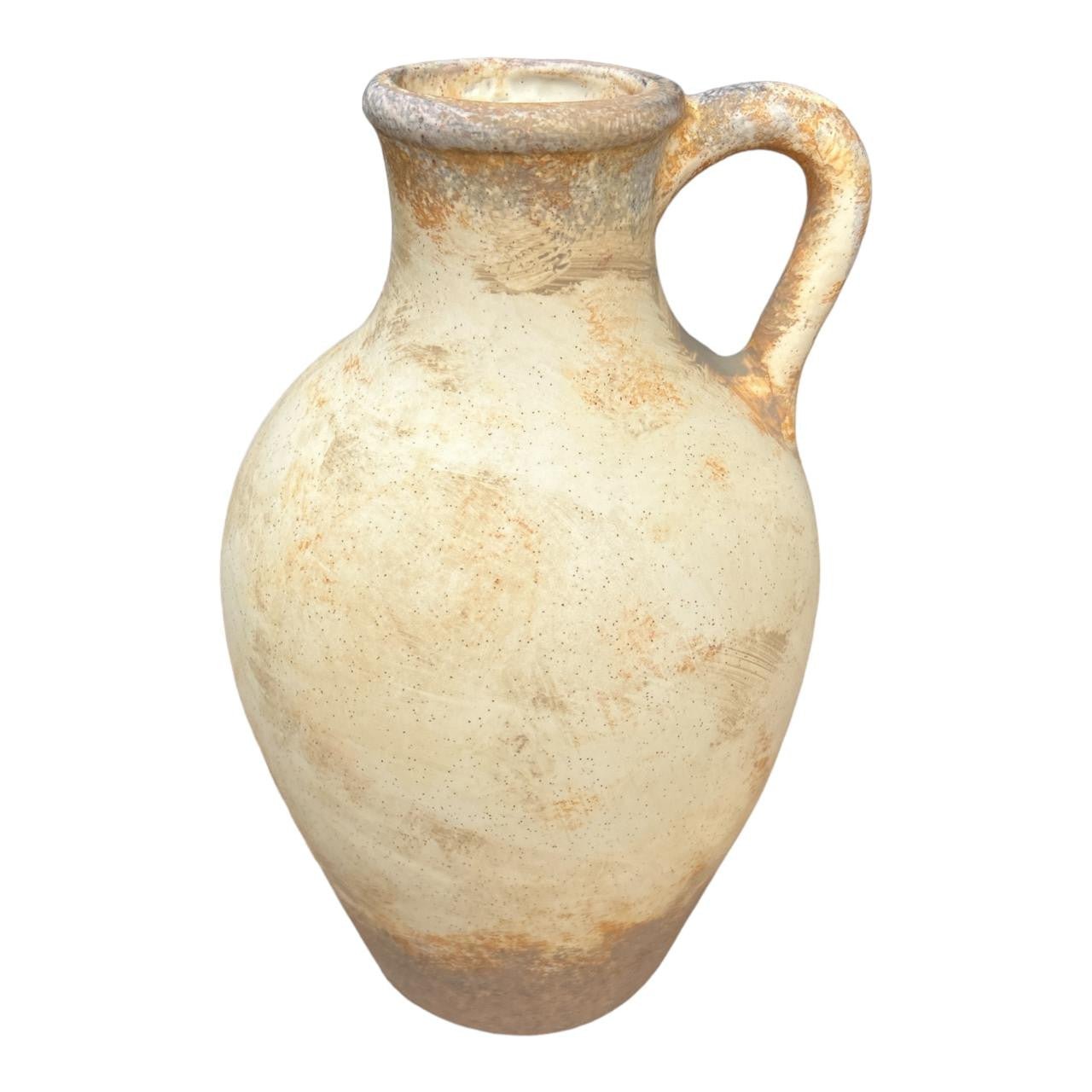 Ceramic One Arm Vase - Rustic Beige Tones - Future Decor