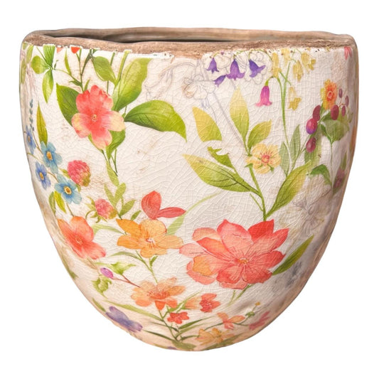 Ceramic Oval Pot - Flowers - Future Decor