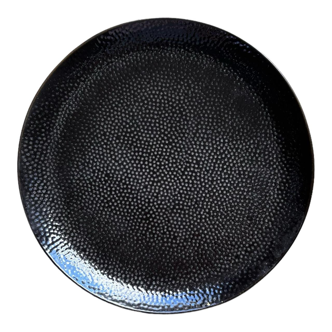 Ceramic Plate - Charcoal, Snakeskin Pattern - Future Decor