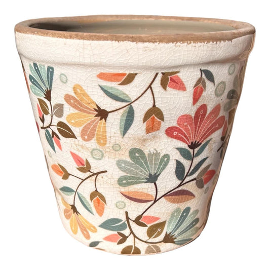 Ceramic Pot - Wild Colourful Flowers - Future Decor