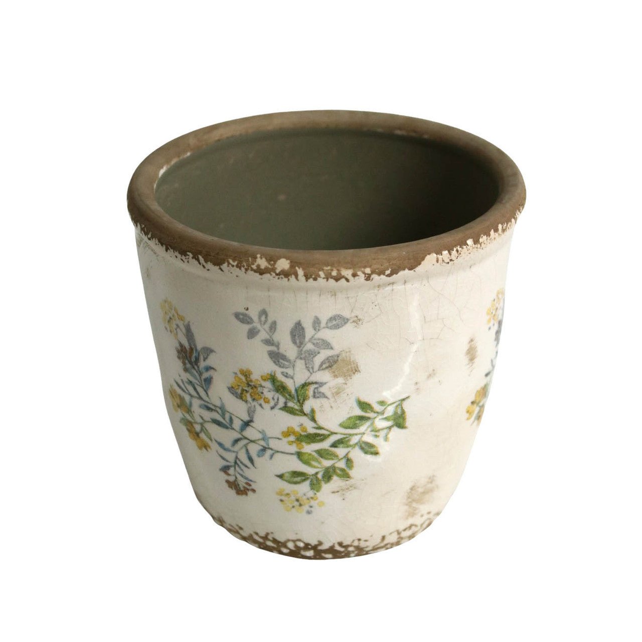 Ceramic Pot - Yellow Flowers - Future Decor