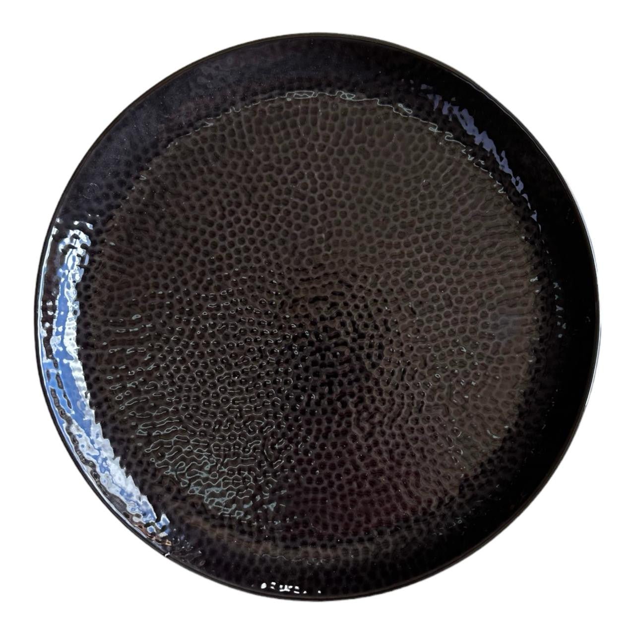 Ceramic Side Plate - Charcoal, Snakeskin Pattern - Future Decor