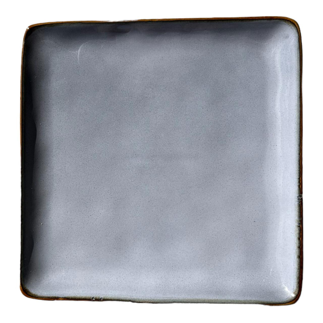 Ceramic Side Square Plate - Blue Grey, Speckled - Future Decor