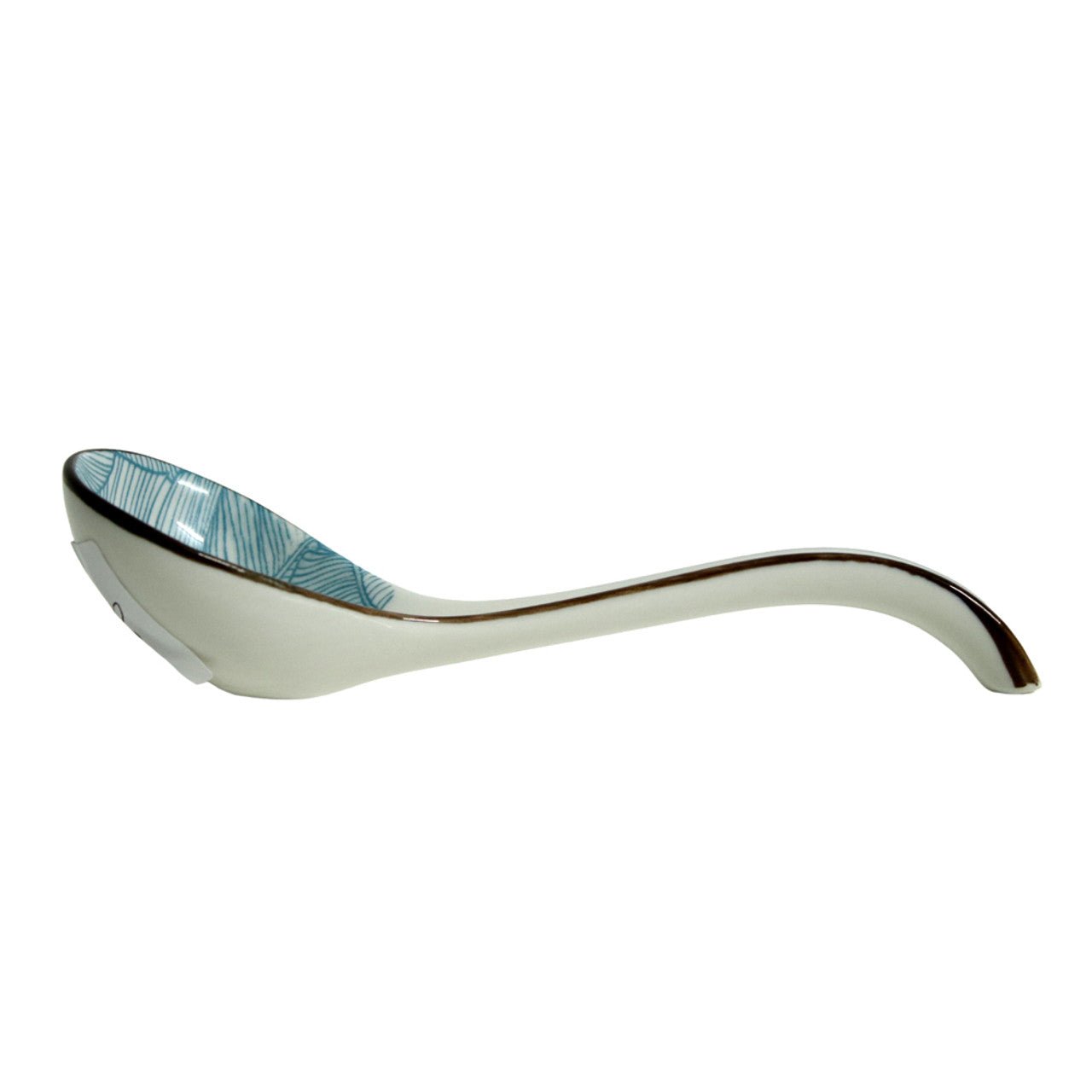 Ceramic Spoon Holder - Light Blue Leaves - Future Decor