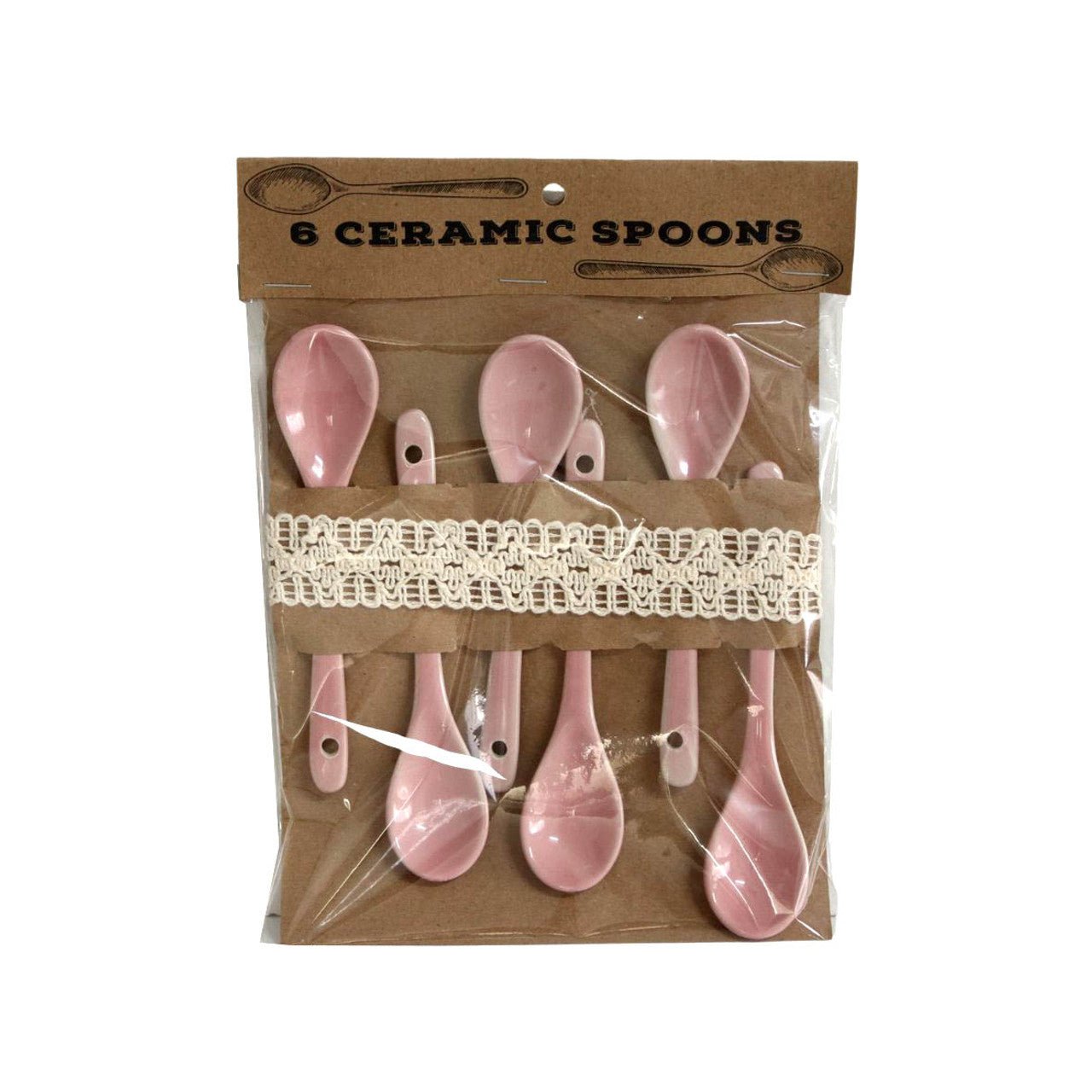 Ceramic Spoons - Light Pink 6 Piece - Future Decor