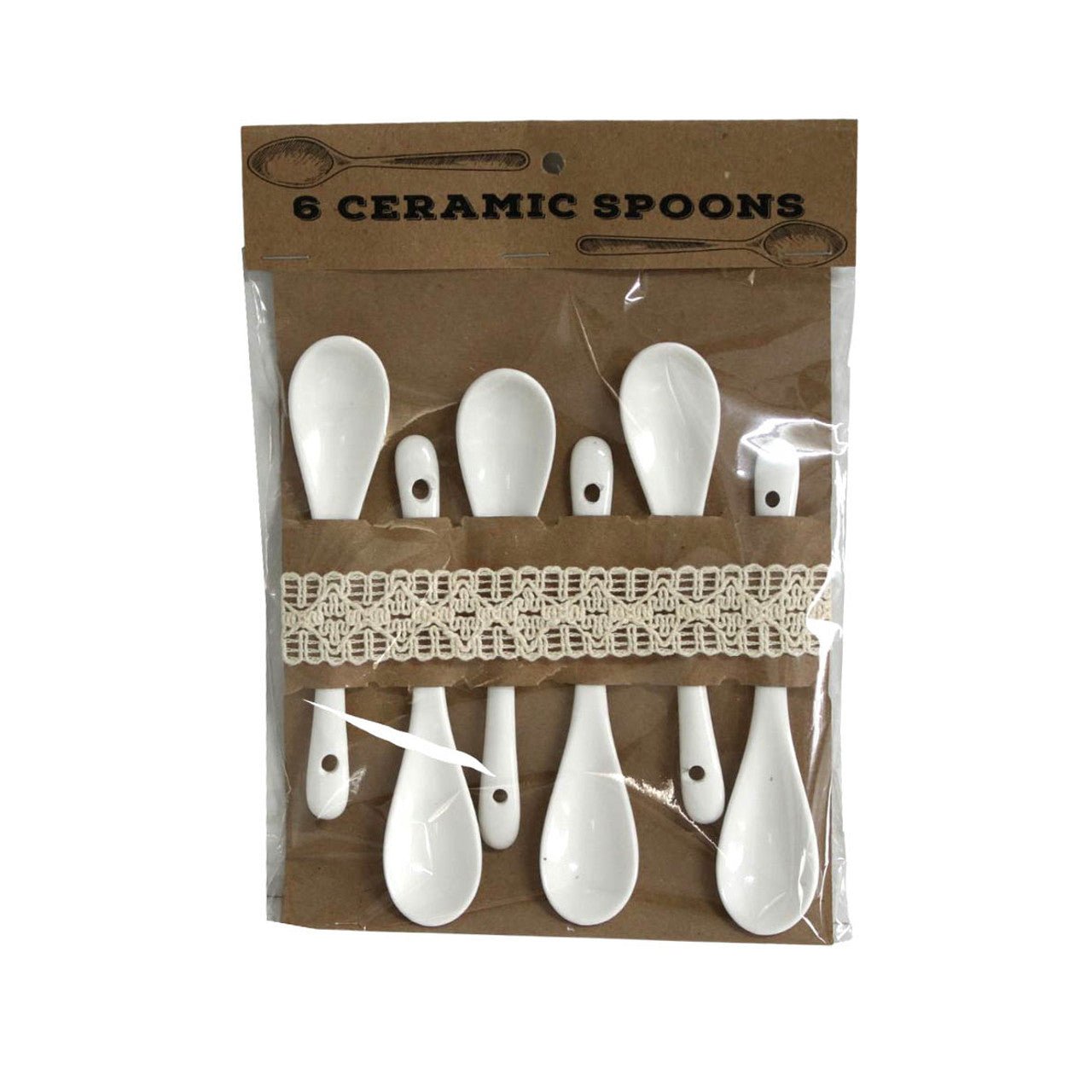 Ceramic Spoons - White 6 Piece - Future Decor