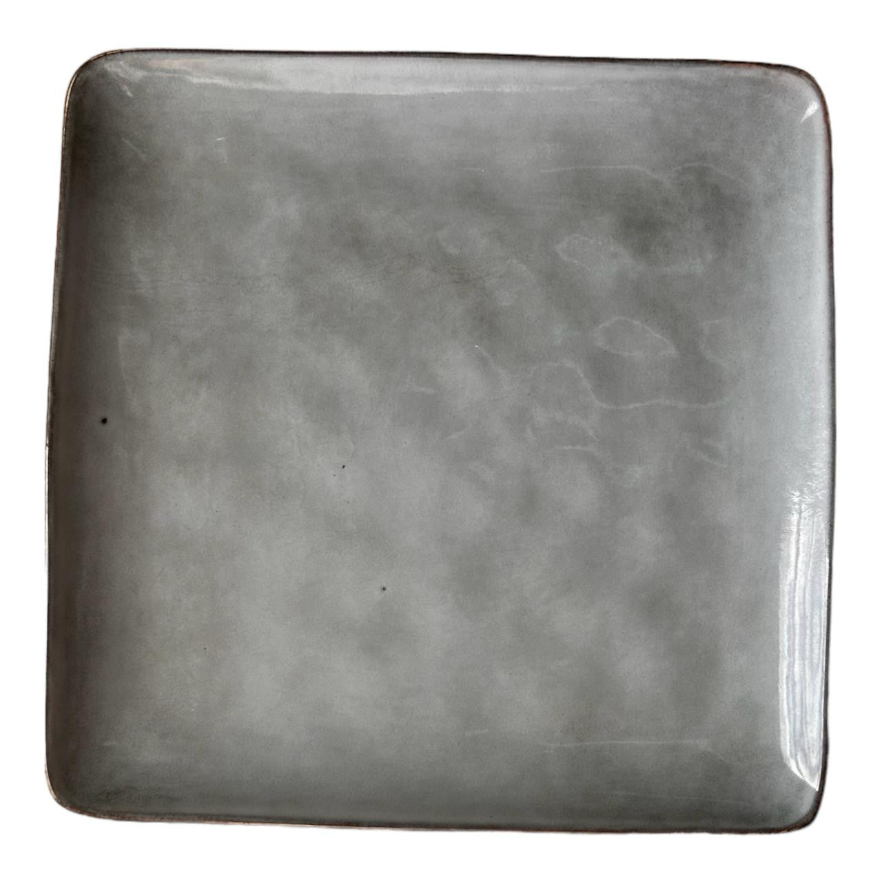 Ceramic Square Plate - Cream Grey, Speckled - Future Decor