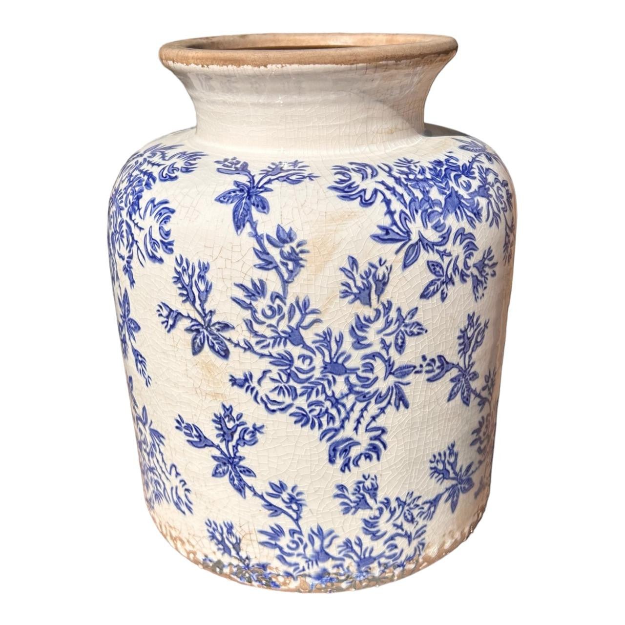 Ceramic Vase - Blue Flowers - Future Decor