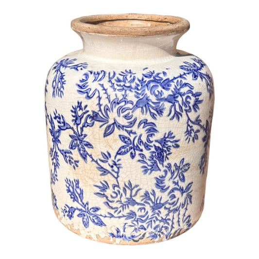 Ceramic Vase - Blue Flowers - Future Decor