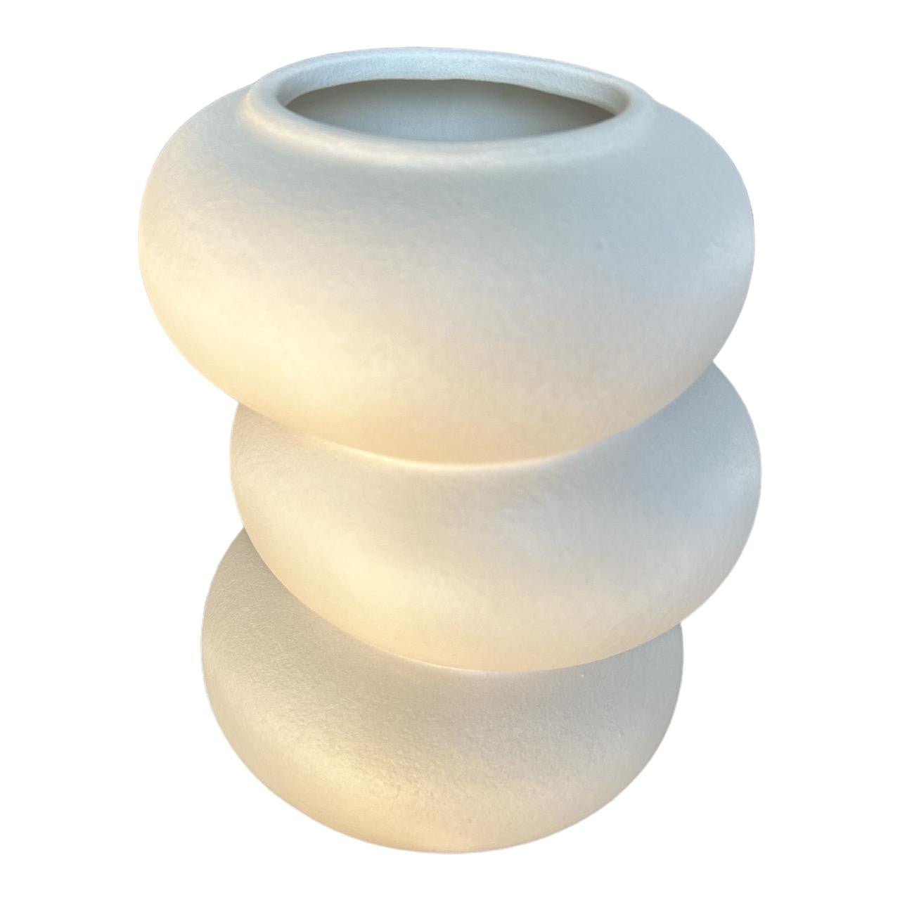 Ceramic Vase - White Three Stacked - Future Decor