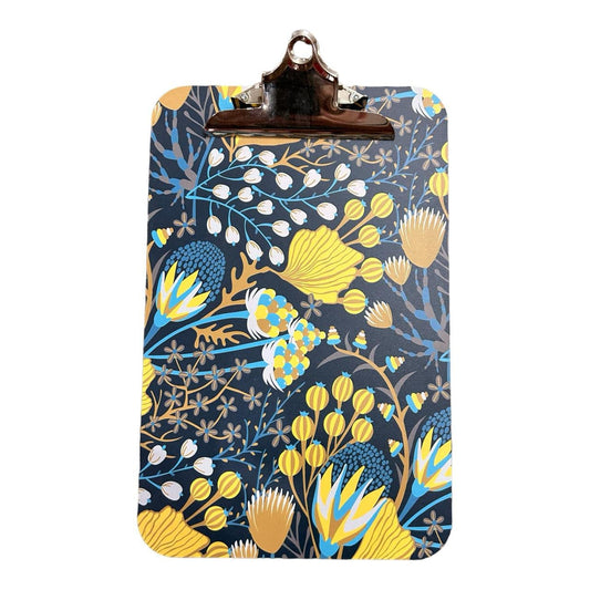 Clip Board - Blue And Yellow Flowers - Future Decor