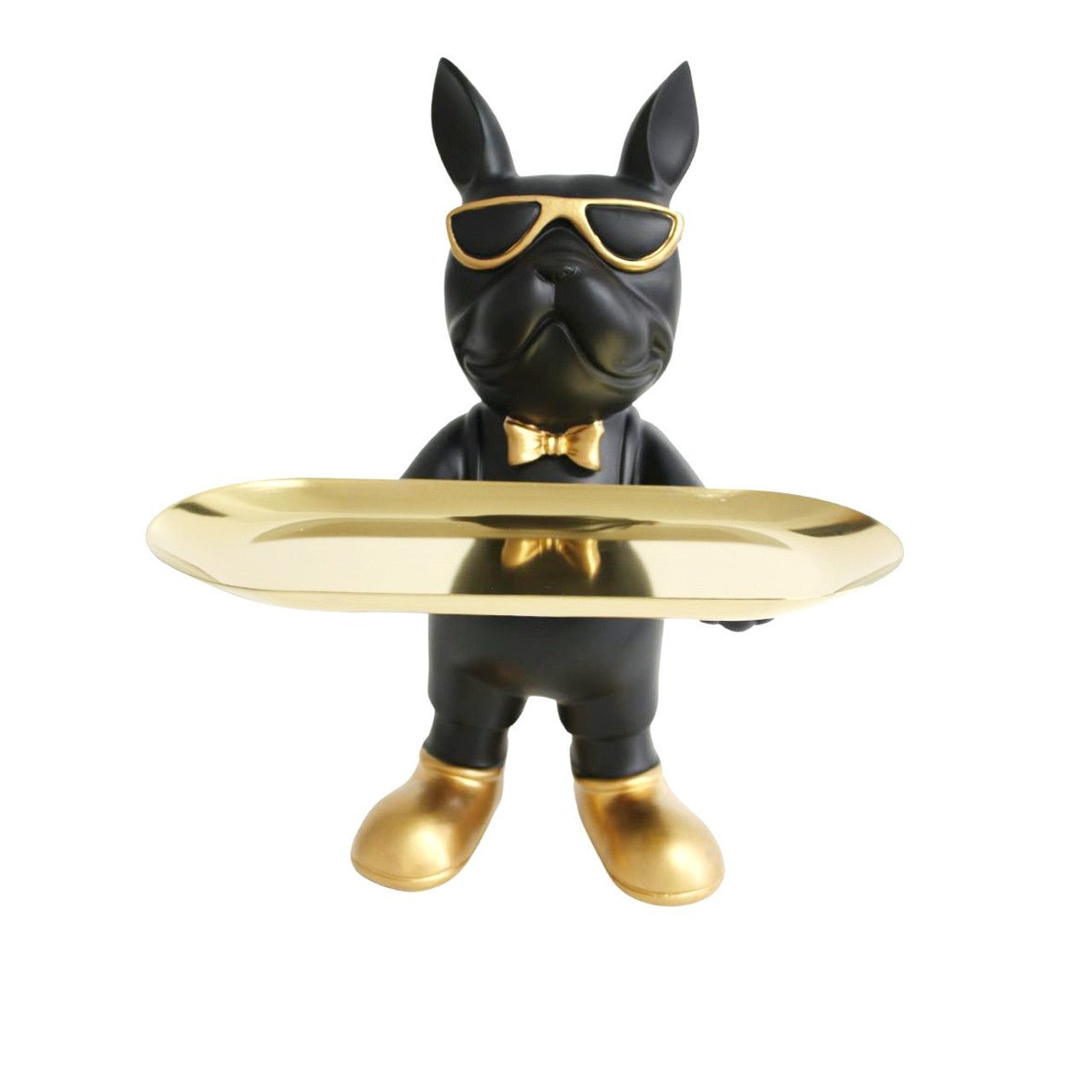 Cool Dog Craft - Black Standing, Gold Plate - Future Decor