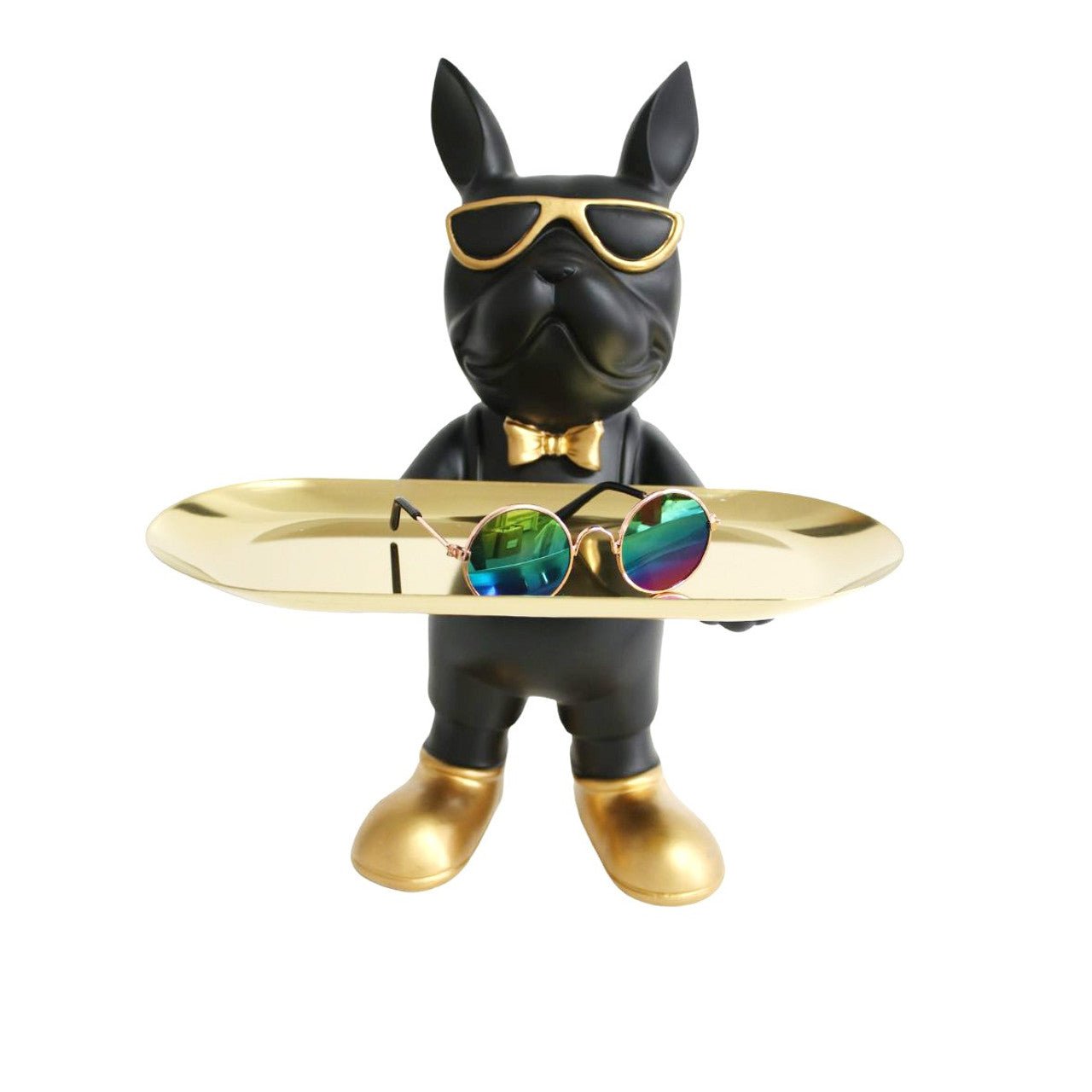 Cool Dog Craft - Black Standing, Gold Plate - Future Decor