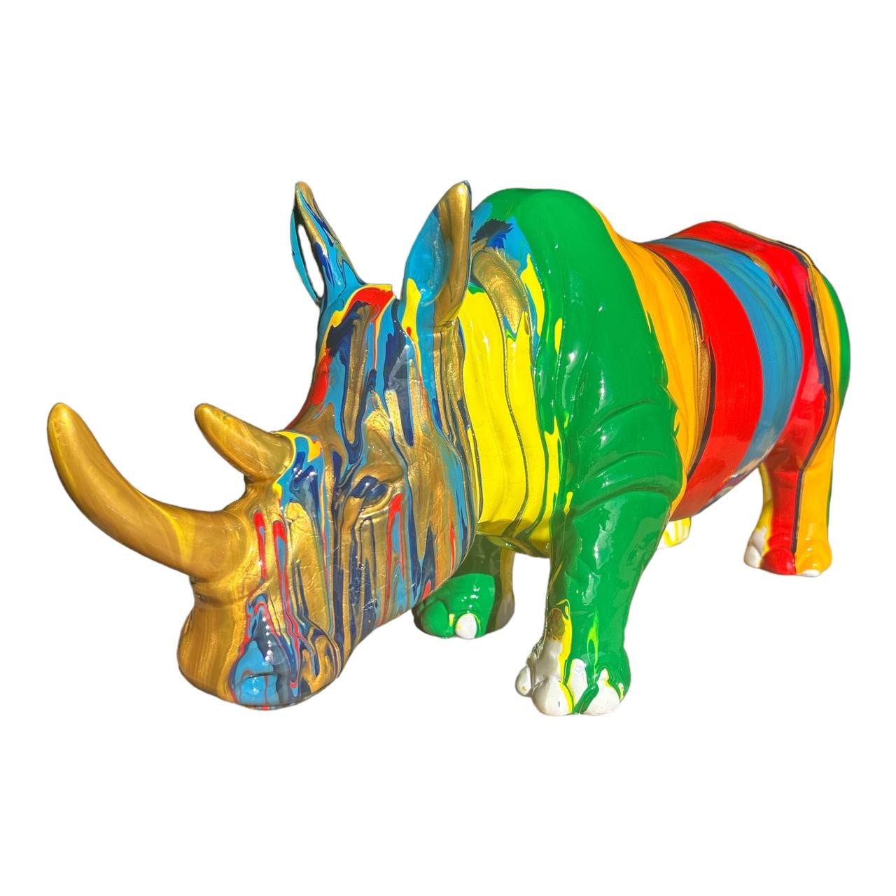 Decor Piece - Paint Splashed Rhino - Future Decor