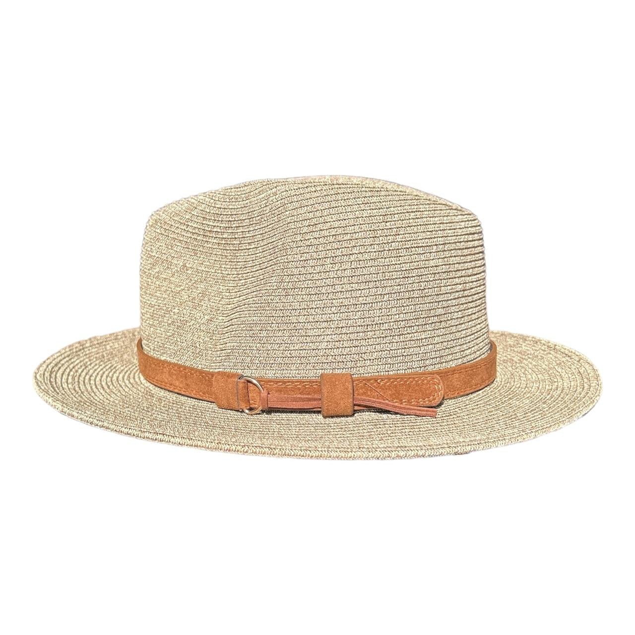 Fedora Hat - Light Brown, Brown Faux Leather Band - Future Decor