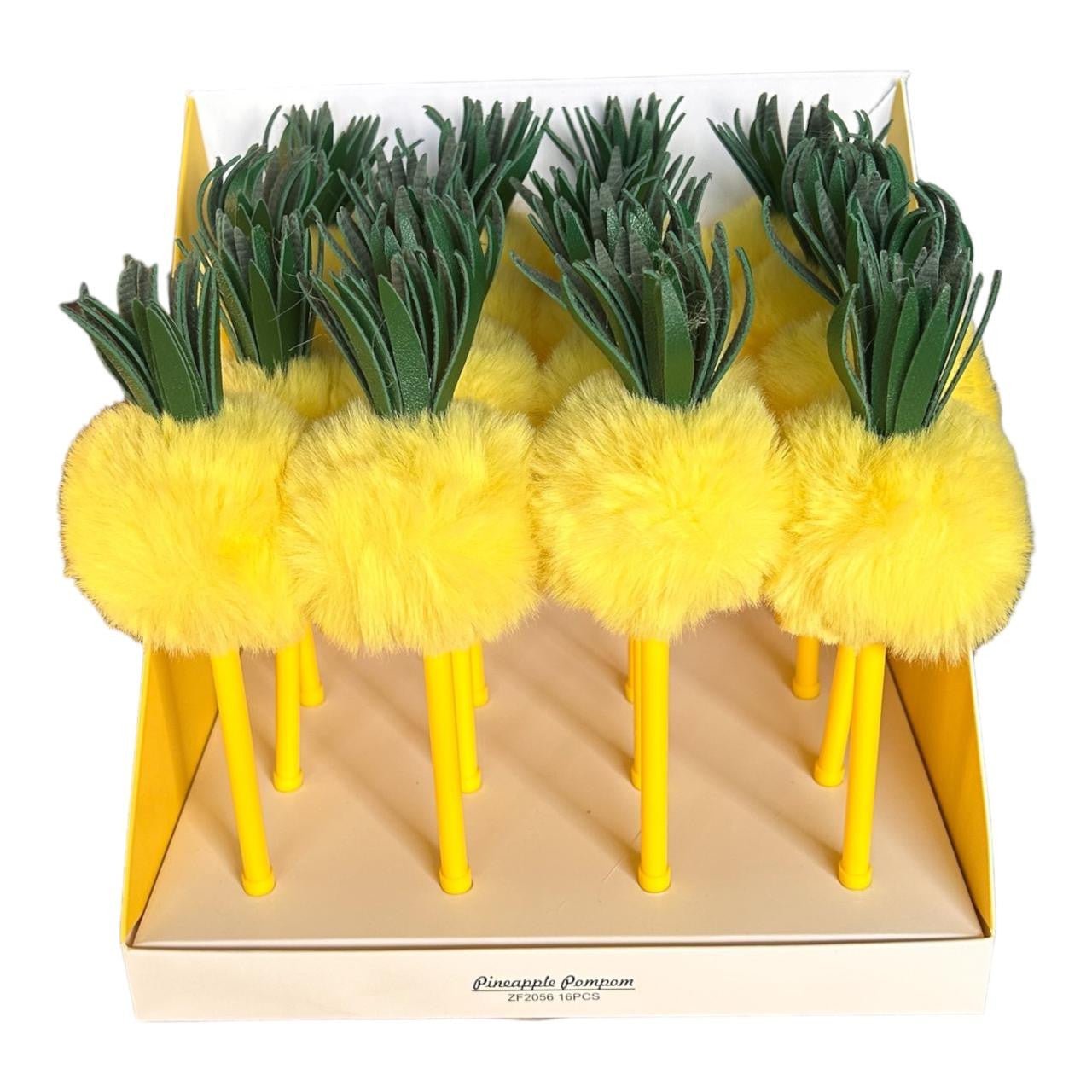 Figurine Pens Box of 16 - Pineapples, Black Ink - Future Decor