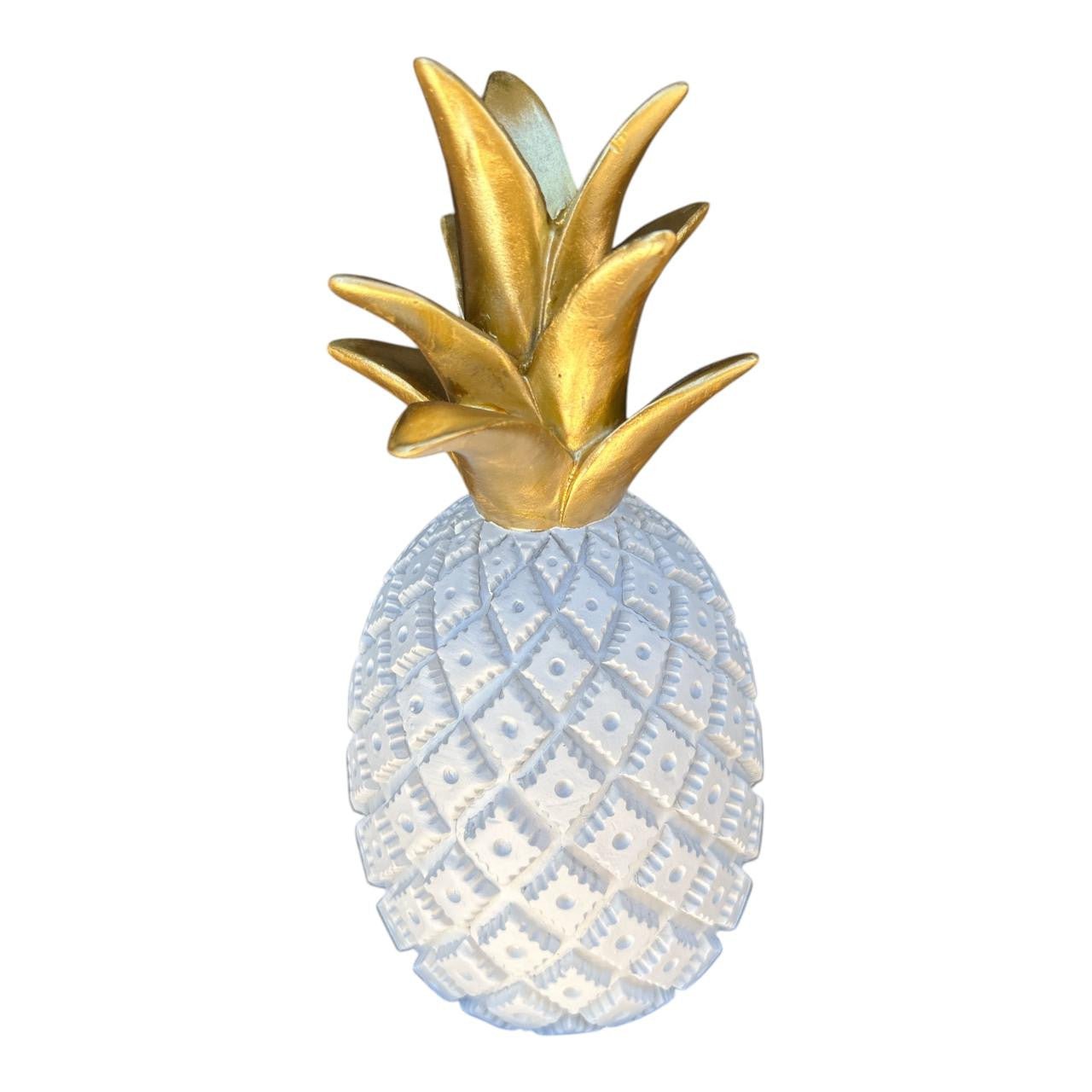 Fruit Craft - Small White Pineapple, Gold Leaves - Future Decor