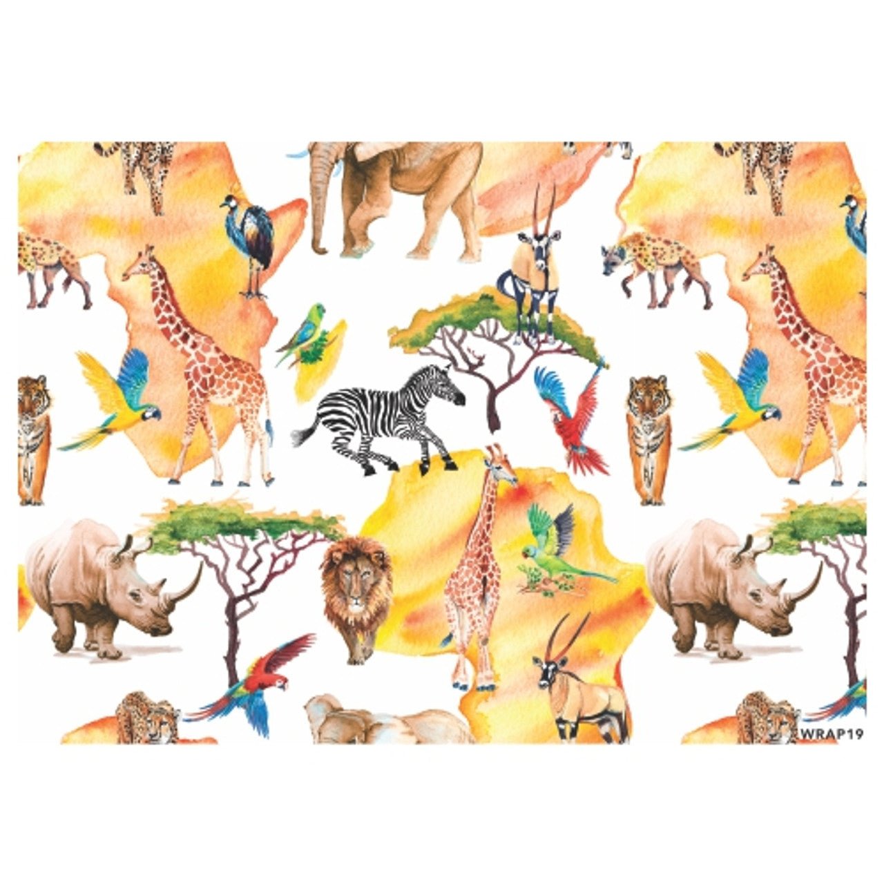 Gift Wrap Sheet - Animal Africa Map - Future Decor