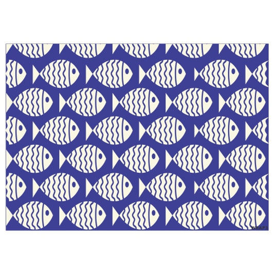 Gift Wrap Sheet - Blue Cream Fish - Future Decor