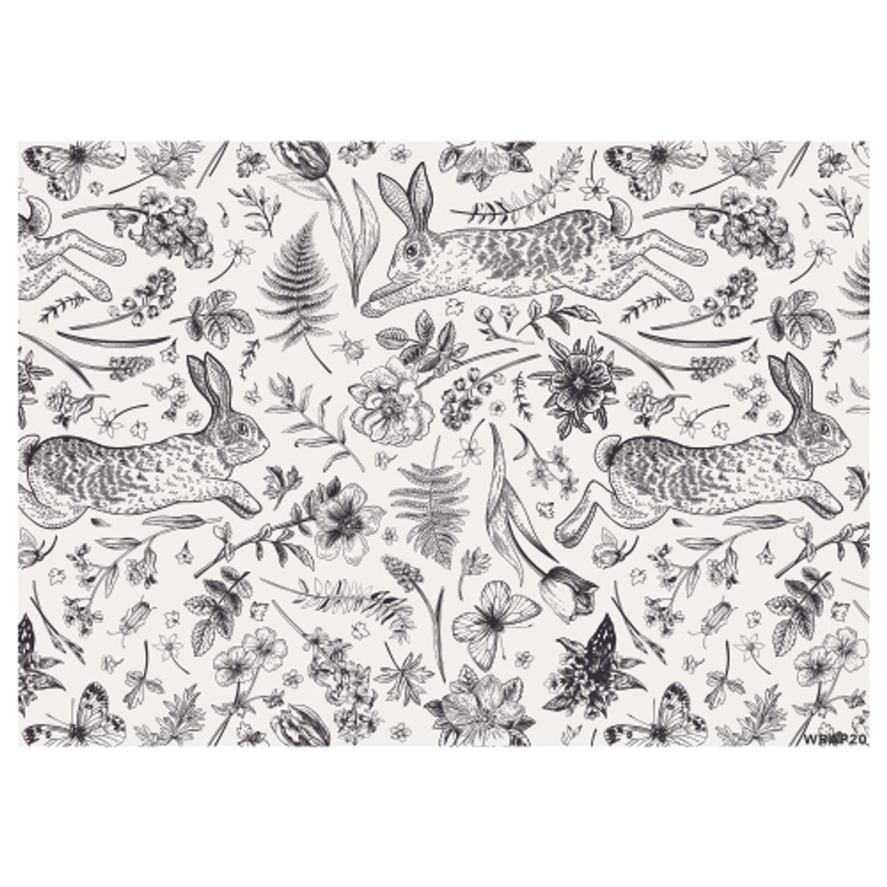 Gift Wrap Sheet - Floral Pattern Rabbit - Future Decor