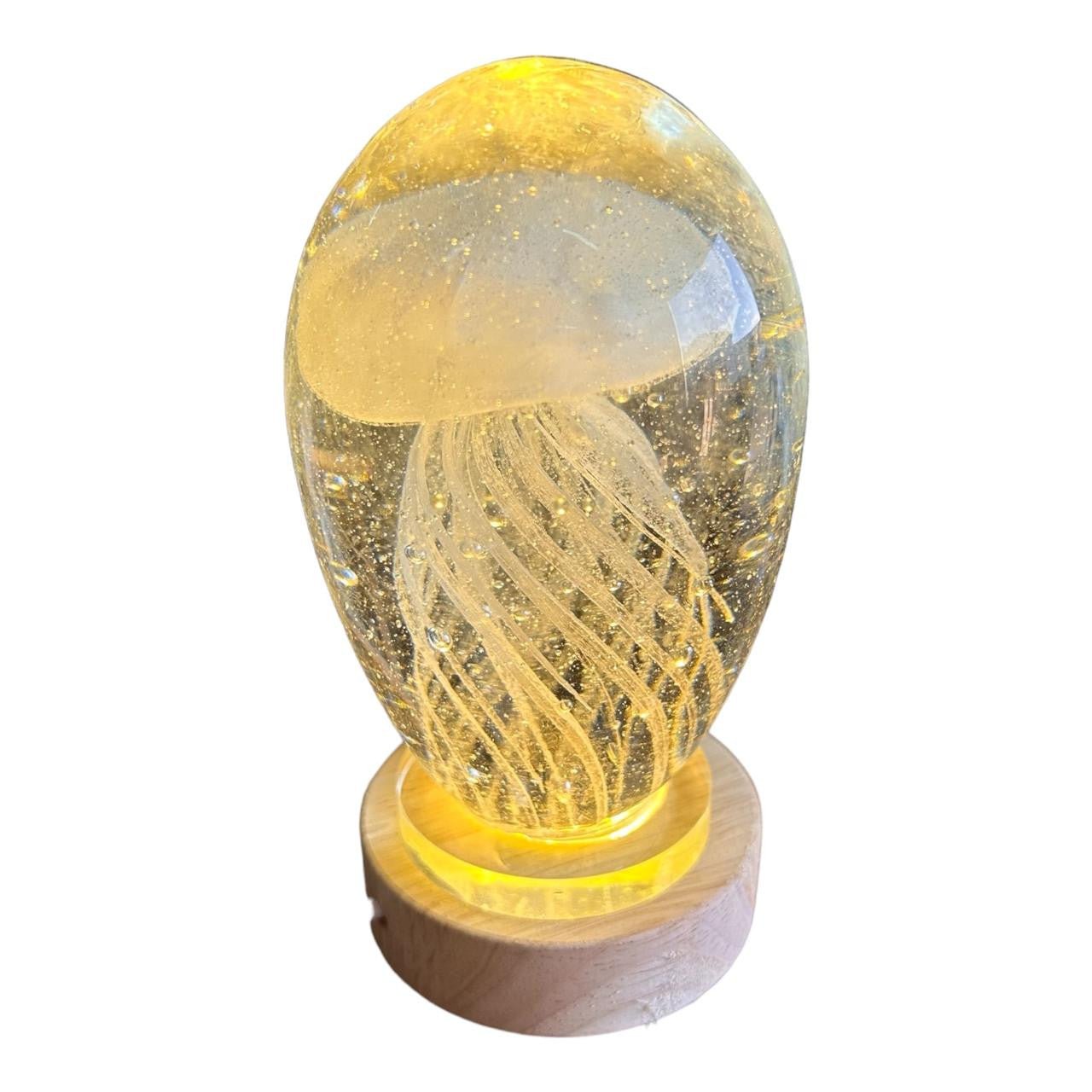 Glass Ball Night Light - White Jellyfish - Future Decor