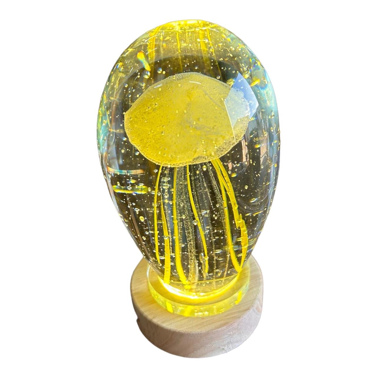 Glass Ball Night Light - Yellow Jellyfish - Future Decor